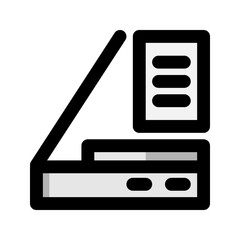 Poster - Scanner machine flat icon. technology, office, work and school. suitable for interfaces, websites, UI and mobile applications.