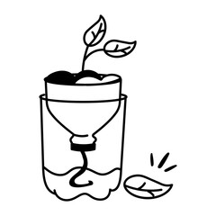 Poster - Plant experiment icon in drawing style