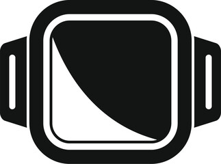 Poster - Smart watch with a clock face showing the time passing, simple black and white icon in glyph style