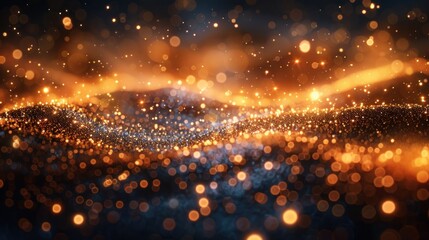 Sparkling Gold Vector Particle Background - Glittering Effect