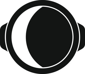 Poster - Black simple style icon of a round window that is half open