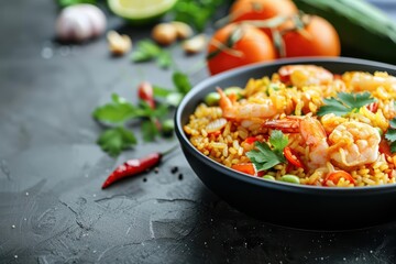 thai fried rice style colorful and tantalizing visual effect concept with an array of vibrant ingred