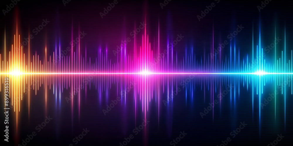 Abstract background with equalizer effect Neon lights Sound wave AI ...