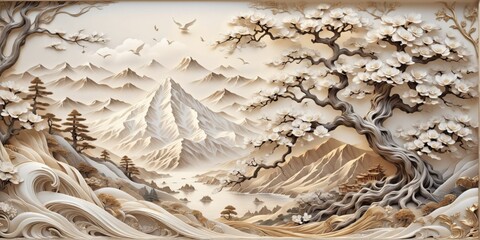 Aufkleber - Close-up decorative panel detailed design is made light-colored