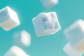 Poster - Abstract flying cube background concept.