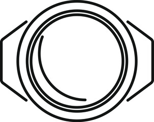 Poster - simple line style icon of a round wrist watch with an empty screen showing the time