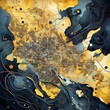 © Nastassia - Top View of a Minimalistic Yellow City Map with Thin Design