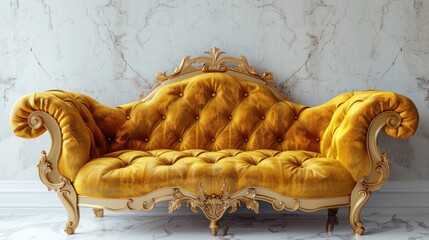 Elegant Gold Sofa in Luxurious Interior