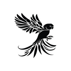 parakeet bird silhouette vector illustration