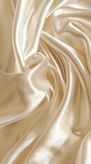 Wall Mural - A close up shot of a beige satin fabric