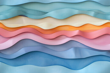 Poster - A series of colorful waves made of fabric