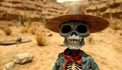 Wall Mural - skull in the desert