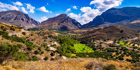 Wall Mural - Landscape view of the mountains near Preveli beac, Crete, Greece