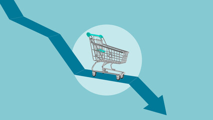 Poster - Cost reduction concept. Cost down. Cost Management, Economy recession, low budget, Effective business. Empty space for text