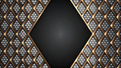 Poster - metallic diamond pattern on black background, metallic, diamond, pattern, black, texture, abstract, 