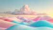 © Tracto - Basic 3D land with rolling hills and pastel tones, creating a calm and comfortable scene