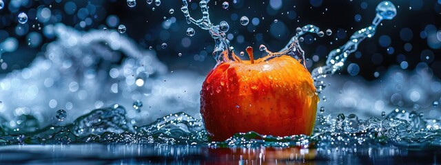 Wall Mural - splash of fruit in water. Selective focus.