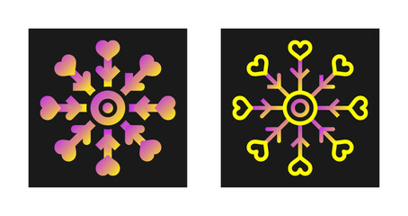 Canvas Print - Love snowflake Vector Icon