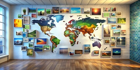 Wall Mural - A picture on a wall informative Vibrant engaging AI-Generated Content