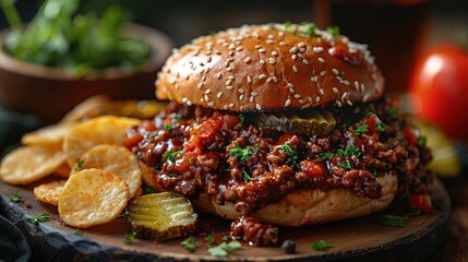 Canvas Print - Delicious Sloppy Joe Sandwich