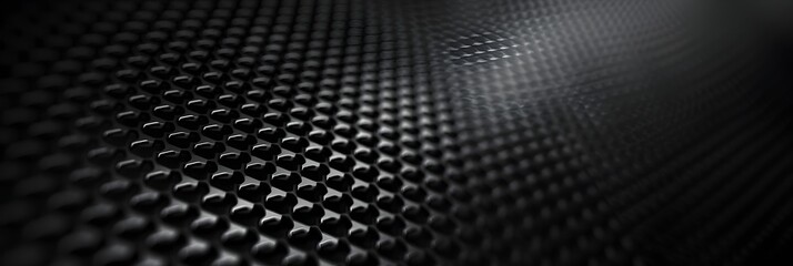 Poster - Black carbon fiber background, dark and minimalistic wallpaper with black mesh pattern for pc desktop screen in high resolution