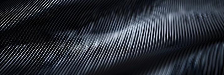 Poster - Black carbon fiber background, dark and minimalistic wallpaper with black mesh pattern for pc desktop screen in high resolution