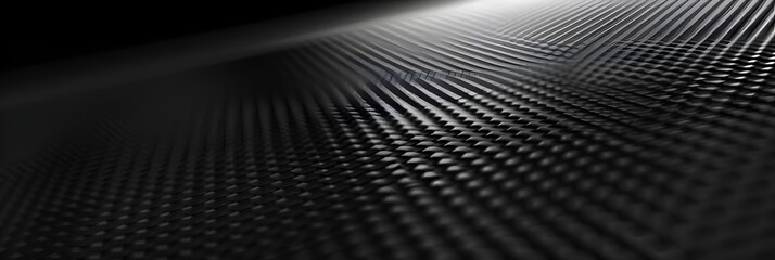 Poster - Black carbon fiber background, dark and minimalistic wallpaper with black mesh pattern for pc desktop screen in high resolution
