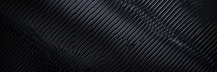 Poster - Black carbon fiber background, dark and minimalistic wallpaper with black mesh pattern for pc desktop screen in high resolution
