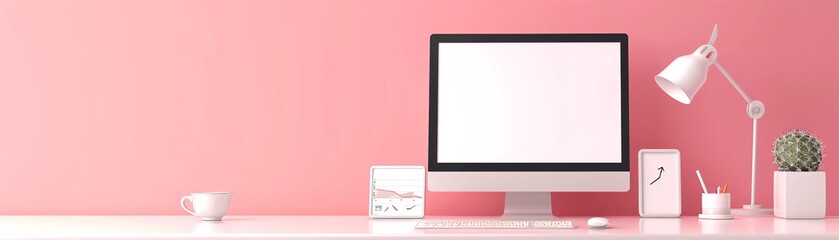 Poster - natural workspace with modern seo graphs and creative touch