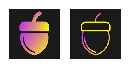 Sticker - Acorn Vector Icon