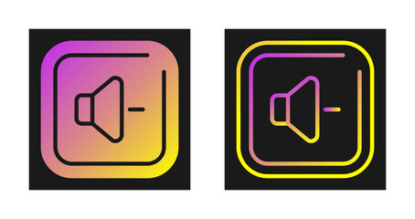 Sticker - Volume Down Square Vector Icon