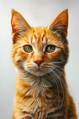 Poster - An orange cat with green eyes looking at the camera