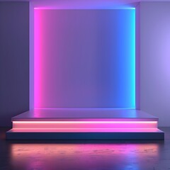 Poster - minimalist neon background with soft glow and gradient for modern product presentations
