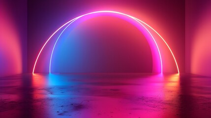 Poster - Neon Gradient Backdrop   Vibrant Futuristic Product Display with Clean Copy Space