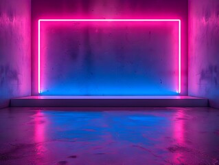 Wall Mural - Vibrant Neon Gradient Background for Product Showcase and Display