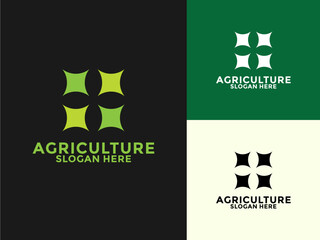 Wall Mural - Plant logo template, Vector logo design for farming, agriculture, farm field, natural harvest, farmer and more