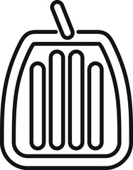 Poster - Line icon of a car gearbox with the lever shifting gears