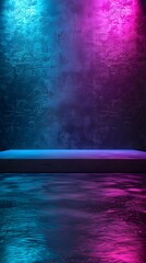 Canvas Print - Vibrant Neon Gradient Backdrop for Product Presentation and Display