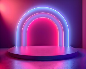 Canvas Print - Vibrant Neon Backdrop for Minimalist Product Presentation and Concept Display