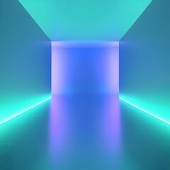 Poster - vibrant neon green and blue gradient backdrop for sleek product showcasing