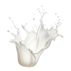 Wall Mural - splash of milk isolated on transparent background cutout