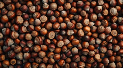 background made by a variety of hazelnuts and filbert nuts