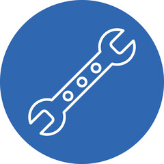 Canvas Print - Wrench line circle icon