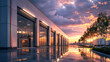 © Daniel - Evening Sunset Over Industrial Building With Reflections on Wet Pavement