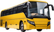 © stockpro - Vibrant yellow bus, isolated on a white or transparent background