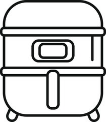 Sticker - Line art icon of a multicooker, an electric kitchen appliance designed for various cooking methods