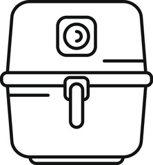 Poster - simple line art icon of a modern deep fryer, perfect for representing cooking and food related topic