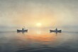 © ArtSpree - Tree trunk in water, sunset, backwater, Usedom, Mecklenburg-Western Pomerania, Germany, Europe. Beautiful simple AI generated image in 4K, unique.