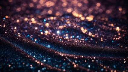 Poster - shimmering galaxy fabric - deep purple and blue fabric shimmers with thousands of embedded sequins, 