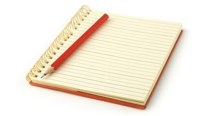 Poster - Singular school notebook on white background